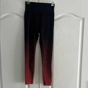 Lululemon Athletica Black and Red Ombre Leggings